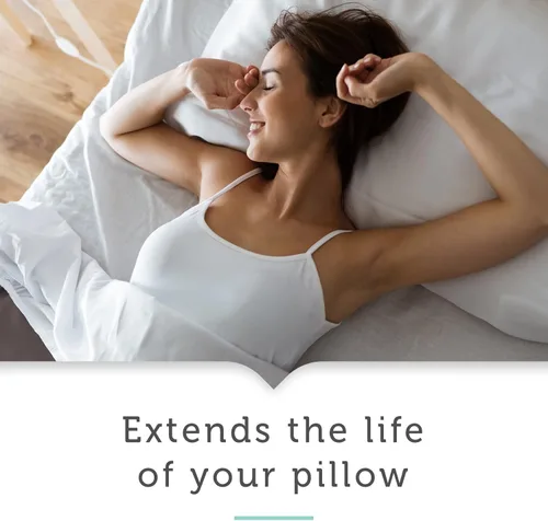 Vista 6 de AllerEase - Protector de almohada lavable con agua caliente, tamaño King, color blanco, 2