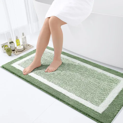 Vista 64 de OLANLY Alfombra de baño de microfibra extrasuave y absorbente, antideslizante, lavable a máquina, de secado rápido, adecuada para suelo de baño