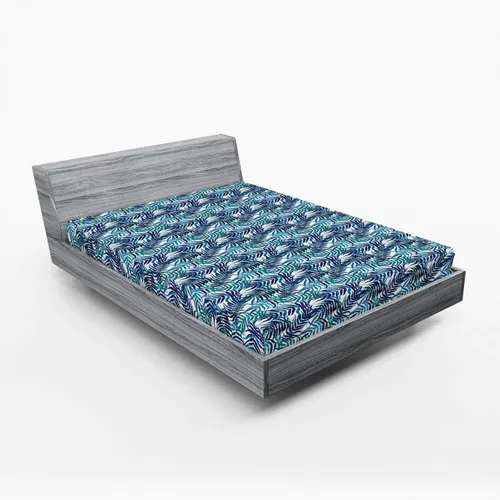 Vista 61 de Ambesonne Sábana bajera africana, estampado abstracto de líneas únicas, funda de cama con bolsillo profundo elástico para mayor comodidad