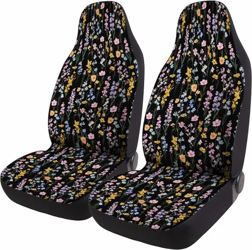 Vista 39 de GENANY Horror Nightmare Skellington - 2 fundas de asiento delantero para automóvil, camión, SUV, regalos de Navidad, funda de asiento de cubo