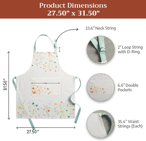 Vista 7 de Maison d' Hermine Delantal 100% de algodón para mujeres con bolsillo de cocina delantal de chef para hombres, decoración de Pascua