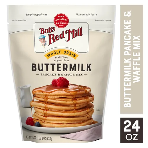 Vista 4 de Bob's Red Mill Mezcla orgánica de suero de mantequilla para panqueques y waffles, 24 onzas (paquete de 1) - Kosher