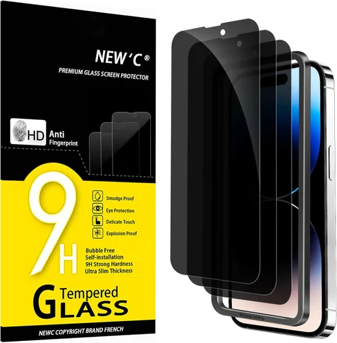 Vista 41 de NEW'C Paquete de 3 protectores de pantalla diseñados para iPhone 14, iPhone 13, iPhone 13 Pro (6.1 pulgadas), protección de vidrio templado