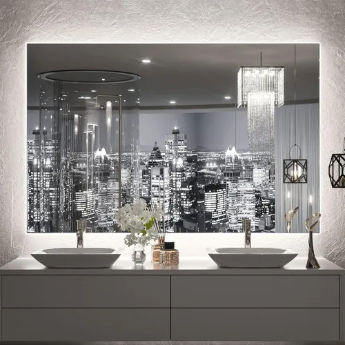 Vista 13 de TETOTE - Espejo retroiluminado para baño con luz, botón táctil regulable y función antivaho (horizontal o vertical)