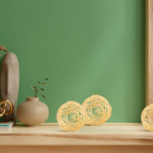 Vista 7 de Bola decorativa de comedor con banda de metal, juego de 3 orbes para centro de mesa, bolas decorativas para rellenos de cuencos de centro de mesa