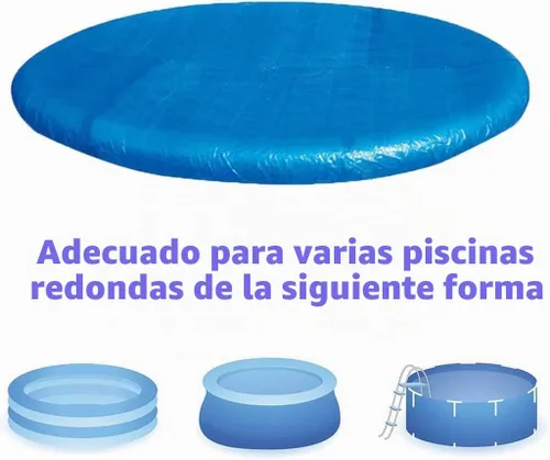 Vista 5 de Cubierta redonda de calefacción solar para piscina, azul, 12 pies