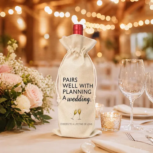Vista 6 de Regalos de compromiso para parejas, regalo de compromiso, decoraciones de fiesta de compromiso, regalos para parejas comprometidas bolsa de vino