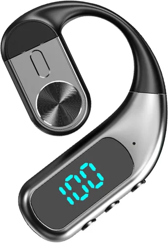 Xmenha Auriculares inalámbricos con Bluetooth de una oreja para colocar sobre el oído abierto, auricular con manos libres, 180°, giratorio, para