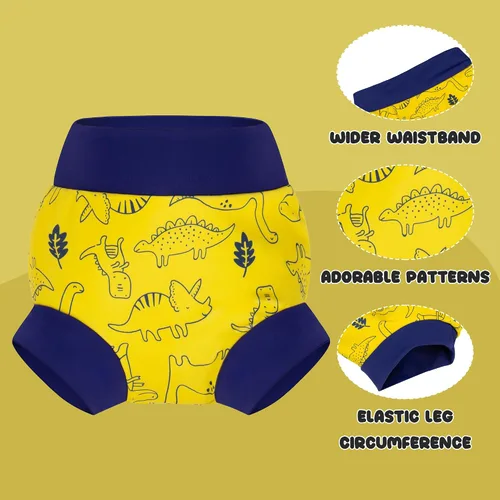 Vista 6 de BIG ELEPHANT - Pañales de natación para bebé, 3 unidades, ajustables, lavables, impermeables, reutilizables, para niños y niñas de 6 meses a 5 años