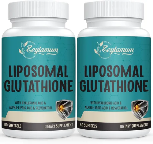 Vista 12 de Zeylamum Cápsulas blandas de glutatión liposomal de 2400 MG, absorción máxima, forma activa reducida de L-glutatión (GSH), con ácido hialurónico