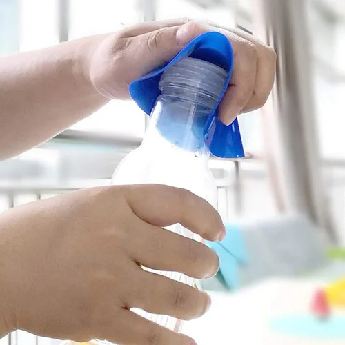 Vista 6 de Juego de 3, agarre de silicona para frascos, almohadillas multiusos para abrebotellas y tapas de botellas, posavasos redondos de cocina (blanco)