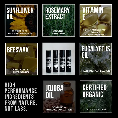 Vista 9 de RUGGED & DAPPER Crema hidratante facial Age + Damage Defense, complejo ocular antiedad y bálsamo labial Moisture Fix