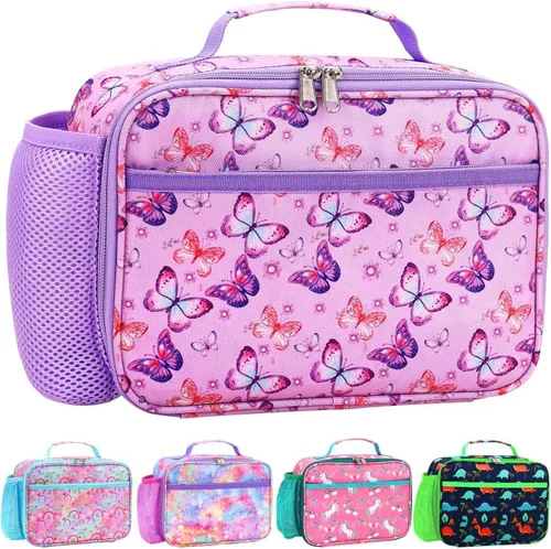 Vista 44 de RHCPFOVR Lonchera para niños – Lonchera aislada para niños y niñas, bolsa de almuerzo lavable y lonchera reutilizable para preescolar a prueba