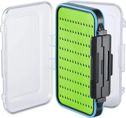 Vista 15 de Gonex Cajas de pesca con mosca para cajas de jig de pesca con mosca de dos caras, caja de pesca con mosca impermeable y ligera, tapa transparente