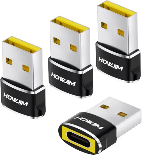 Vista 18 de Adaptador USB a USB C, 2 unidades, convertidor de cargador USB C hembra a macho Negro