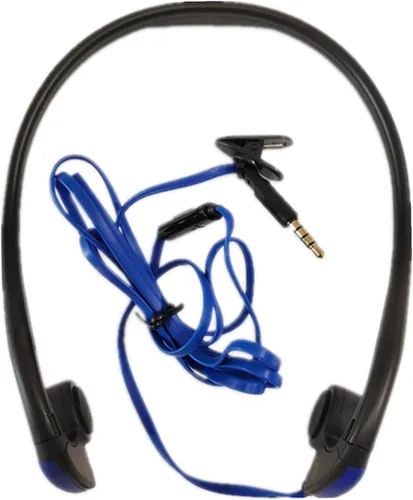 Vista 2 de Auriculares de conducción ósea con micrófono estéreo de oído abierto Auriculares deportivos con micrófono de reducción de ruido (azul)