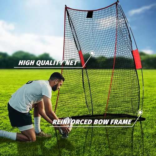 Vista 4 de Football Kicking Cage Net - Heavy Duty Portable Training Net with Steel Frame for Backyard Indoor Outdoor Field Goal Training & Punting Passing