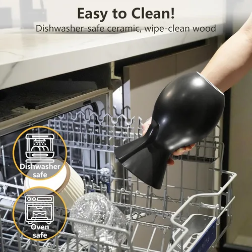 Vista 6 de Cafetera de cerámica con 20 filtros de papel, 8 tazas, 34 onzas, gotero de café