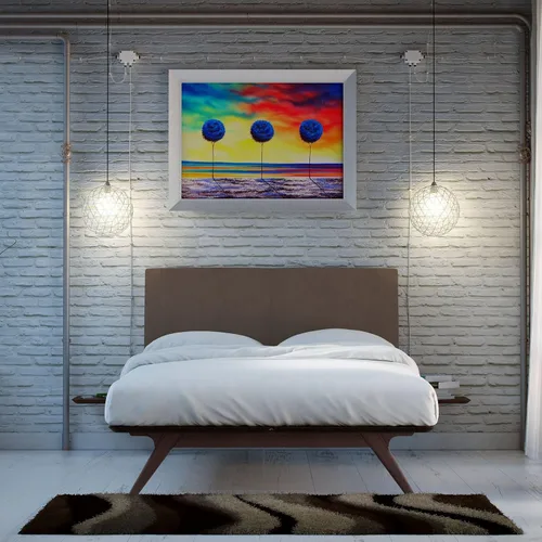 Vista 2 de Base de cama Modway Tracy de madera, color beige cappuccino, Madera, Cappuccino marrón