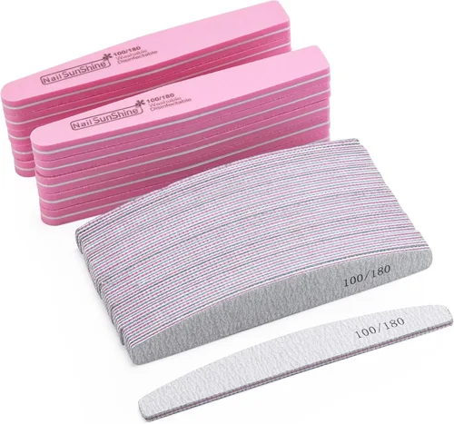 Vista 8 de Kit de 35 limas y pulidores de uñas de grano 100/180, bloques de lijado y pulido reutilizables, limas de esponja de doble cara, tableros de esmeril