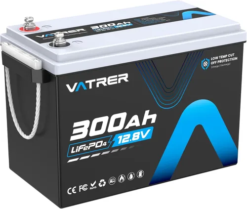 Batería LiFePO4 de corte de baja temperatura de 12 V 300 AH, BMS de 200 A, salida de potencia máxima de 2560 W, batería recargable de ciclo profundo