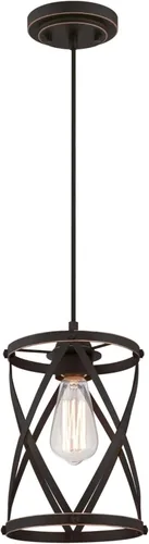 Vista 6 de Westinghouse 6362300 Isadora One Light Mini, colgante interior con acabado de níquel cepillado