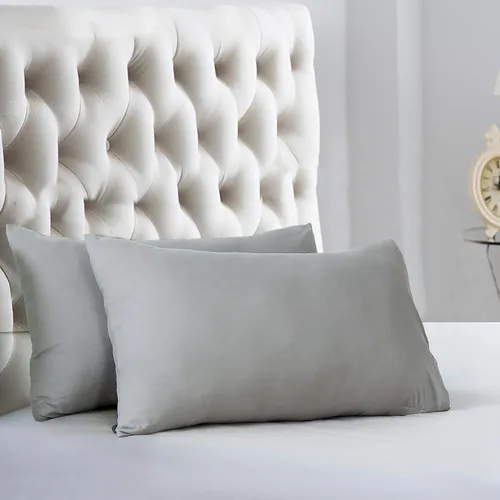 Evolive Juego de 2 fundas de almohada de microfibra cepillada ultrasuave de tamaño estándar de 20 x 30 pulgadas con cierre de sobre (20 x 30 Gris