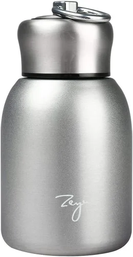Vista 9 de Gets Mini botella de agua de acero inoxidable de 9 onzas, botella de agua aislada al vacío, a prueba de fugas, vaso deportivo, botella de agua Negro