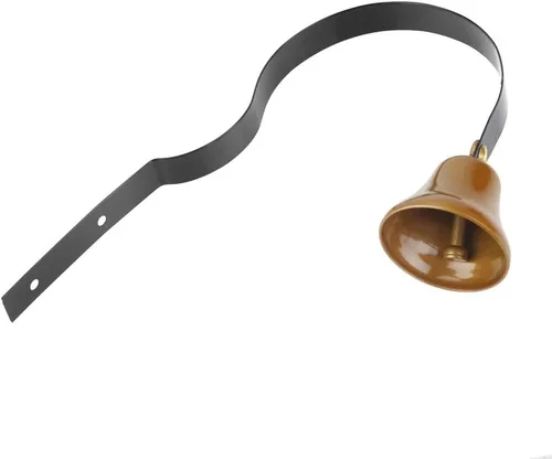 Vista 7 de Timbre antiguo, campana de tenderos montada en la pared, puerta de tienda, recordatorio de que viene el cliente, timbre de metal transparente