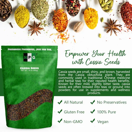 Vista 6 de NPG Cassia Seeds 16 Oz, Roasted Cassia Seed, Jue Ming Zi, 决明子, Chinese Herbal Tea, Versatile for Mix Drink, Non-GMO, Traditional Herbal Home Tea