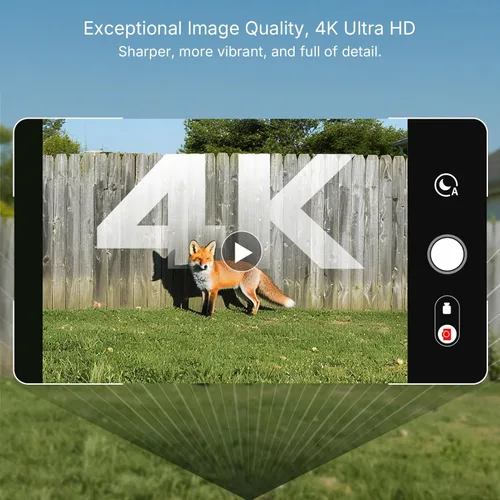 Vista 3 de GardePro E8 2.0 Trail Camera WiFi 64MP 4K Cámara de juego con antenas duales, visión nocturna sin brillo, activada por movimiento, control