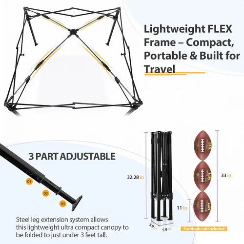 Vista 6 de EAGLE PEAK Flex - Toldo emergente ultra compacto de 4 x 4, refugio solar, vestidor, toldo portátil de privacidad tipo cabana para piscina, sesiones
