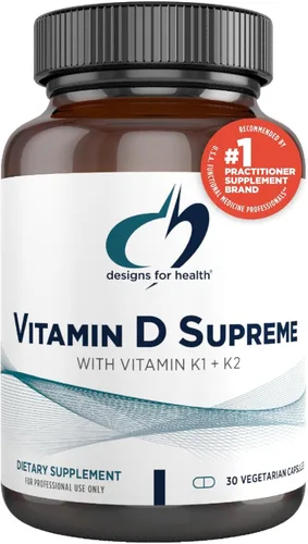 Designs for Health Vitamina D Supreme, D3 + K2 mejorada, 30 cápsulas