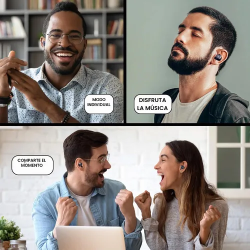 Vista 9 de iJoy Auriculares inalámbricos TWS de gravedad prémium compatibles con Bluetooth 5.0 con micrófono integrado y funda de recarga portátil, IPX4 Azul