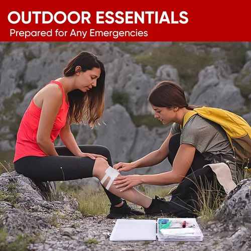 Vista 7 de PTEROMY Kit de primeros auxilios mini de 100 piezas, kits de emergencia portátiles pequeños y compactos para coche, viaje, hogar, camping, al aire