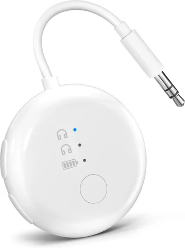 Avantree SoundJet R1 - Adaptador Bluetooth de avión de 25 horas para todos los AirPods (Pro/Max) con chipset Qualcomm y aptX Adaptive, transmisor de
