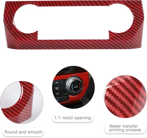 Vista 5 de Voodonala Panel de control de ajuste de aire para Ford F150 2015+(estilo de fibra de carbono rojo)