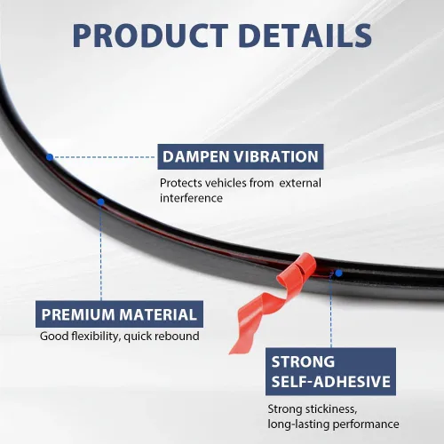 Vista 3 de PIT66 Protector de borde de puerta, borde de goma de canal U con cinta adhesiva de grado automotriz para puertas de automóvil, escotillas, placas