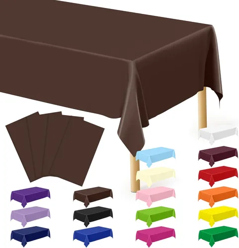 Vista 71 de QZYL 4 manteles de picnic con fundas de banco, manteles de plástico negro, 54 x 108 pulgadas, fundas rectangulares desechables impermeables