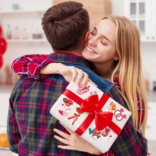 Vista 4 de XZENTIRA, 103 calcomanías para el día de San Valentín, calcomanías de amor, vinilo impermeable para botella de agua, portátil, regalos, monopatín