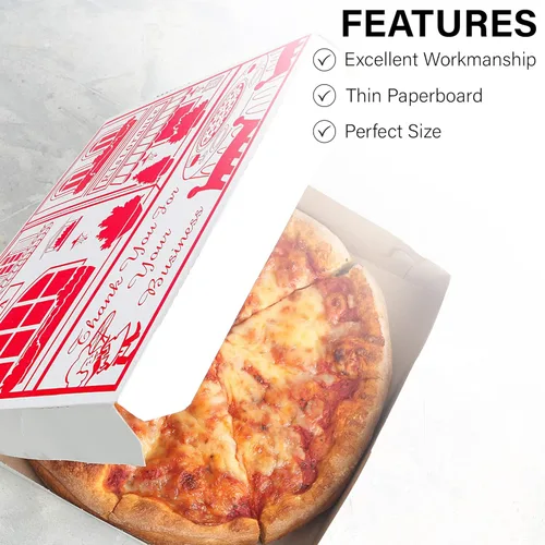 Vista 5 de MT Products Caja de Pizza Delgada 10" x 10" x 2" - Cajas de Pizza con Esquinas de Cierre Profundo (Paquete de 10) - Hecho en EE.UU