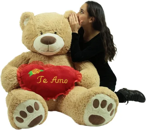 Big Plush Te Amo - Oso de peluche gigante de 5 pies suave romántico con forma de corazón para mostrar amor
