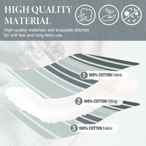 Vista 4 de SahSahCasa Edredón Tamaño King, Juego de Edredón King, Juego de Ropa de Cama Edredón King 100% Algodón Colchas, Edredón Ligero Reversible a Rayas