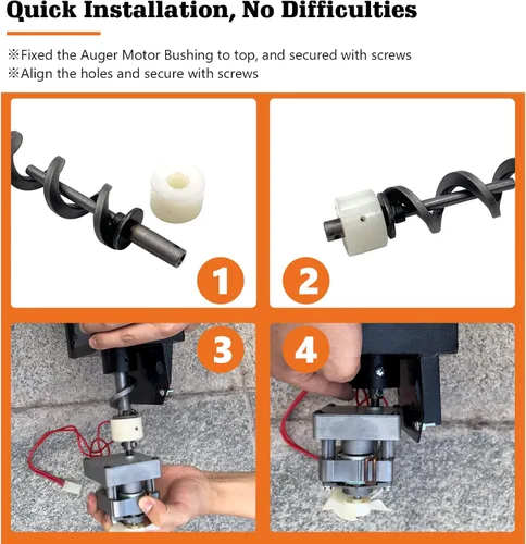 Vista 4 de Kit de bujes de motor de barrena de encendido directo de 17 pulgadas, repuesto para la mayoría de las parrillas de pellets Traeger