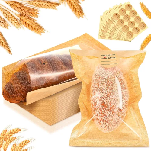 Vista 9 de Outus 100 bolsas de empaque para galletas con sello, bolsas de panadería de 3 x 3 pulgadas con ventana, papel resistente a la grasa termosellable