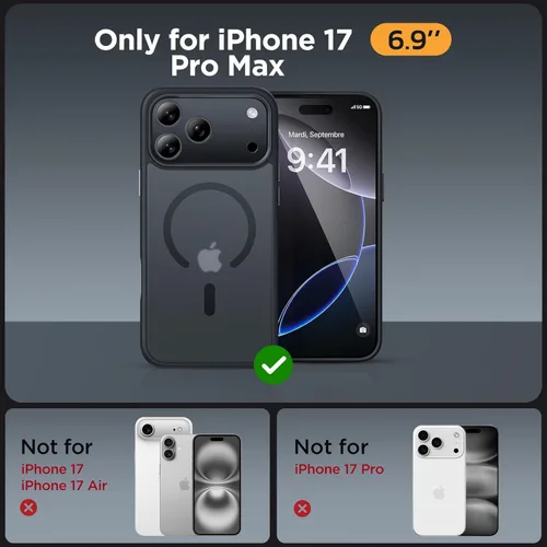 Vista 222 de Miracase - Funda magnética para iPhone 13 de 6.1 pulgadas (compatible con MagSafe) (con 2 protectores de pantalla), protección de grado militar