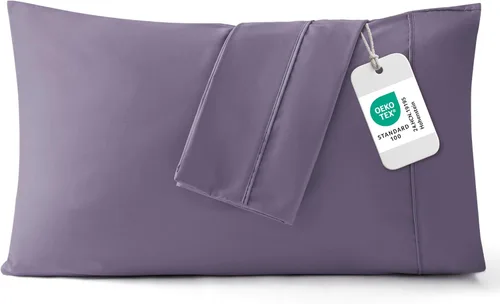 Vista 10 de Bedsure - Fundas para almohada tamaño Queen, de microfibra cepillada y con cierre envolvente, muy suaves y acogedoras, juego de 2, color lino, 20 x