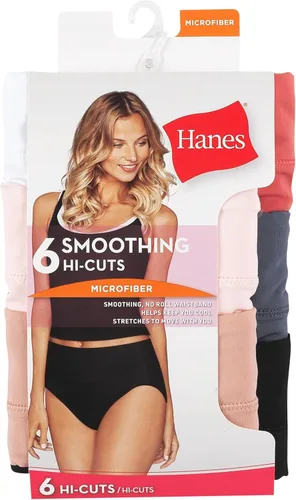 Vista 6 de Hanes Paquete de bragas para mujer, ropa interior de microfibra suave que no se ve, paquete de 6 (los colores pueden variar)