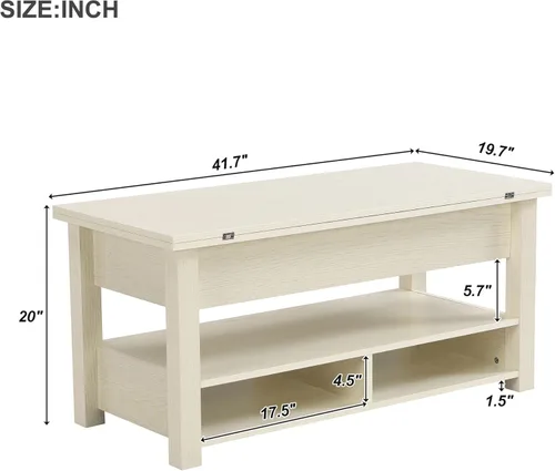 Vista 55 de Mesa auxiliar elevable, mesa auxiliar multifuncional con estantes abiertos, mesa de comedor moderna para sala de estar, oficina en casa (negro #004)