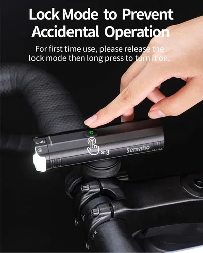 Vista 6 de Luz LED de bicicleta de 2000LM de tres haces para conducción nocturna antirreflejos con control remoto, USB-C 6000mAh luces de bicicleta recargables